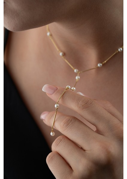 925 Ayar Gümüş Incili Y Kolye fiyatları