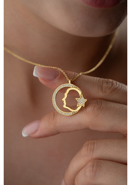 925 Ayar Gümüş Zirkon Taşlı Atatürk Kolye indirimleri