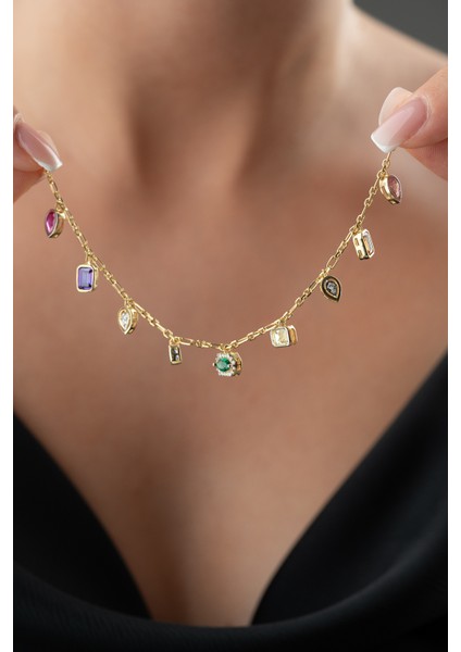 925 Ayar Gümüş Taşlı Trend Model Kolye modelleri