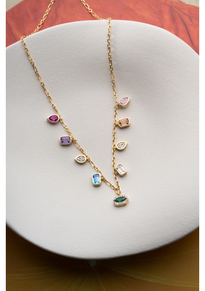 925 Ayar Gümüş Taşlı Trend Model Kolye fırsatları