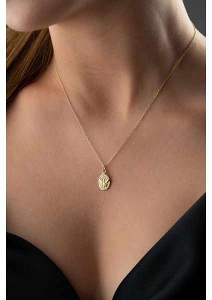 925 Ayar Gümüş Tasız Arı Model Kolye