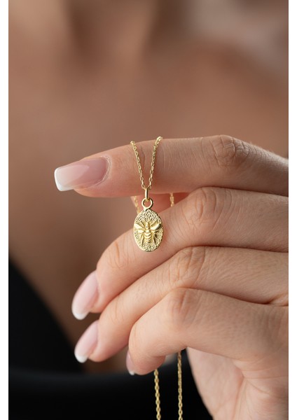 925 Ayar Gümüş Tasız Arı Model Kolye modelleri