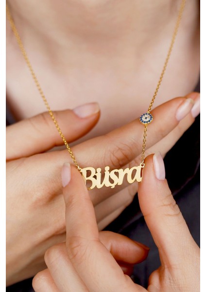 925 Ayar Gümüş Nazarlı Isimli Kolye modelleri