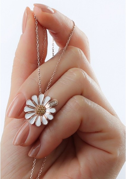 925 Ayar Gümüş Isimli Papatya Kolye