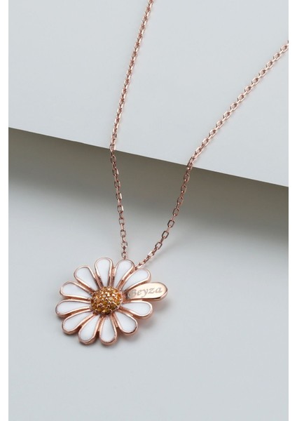 925 Ayar Gümüş Isimli Papatya Kolye modelleri