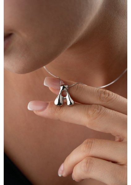 925 Ayar Gümüş Kişiye Özel Balon Harf Kolye modelleri