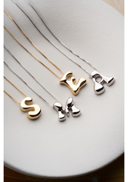 925 Ayar Gümüş Kişiye Özel Balon Harf Kolye indirimleri