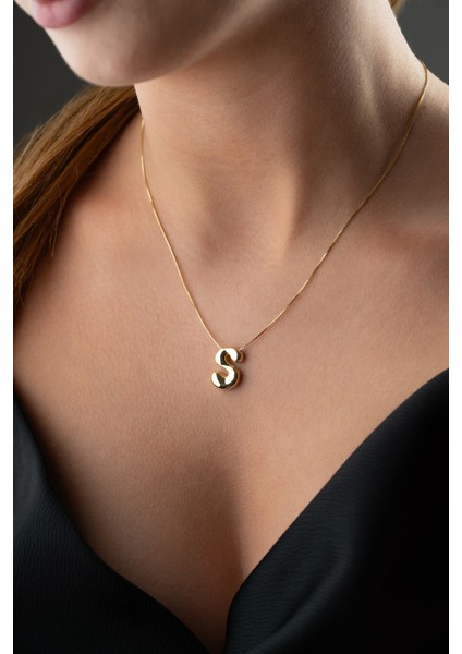 925 Ayar Gümüş Kişiye Özel Balon Harf Kolye