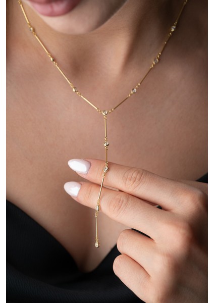 925 Ayar Gümüş Taşlı Y Zincir Kolye fiyatları