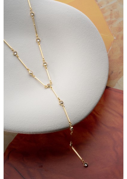 925 Ayar Gümüş Taşlı Y Zincir Kolye indirimleri