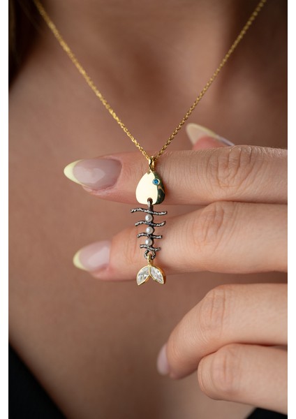 925 Ayar Gümüş Balık Kılçığı Kolye fiyatları