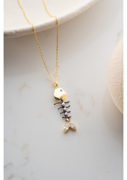 925 Ayar Gümüş Balık Kılçığı Kolye modelleri