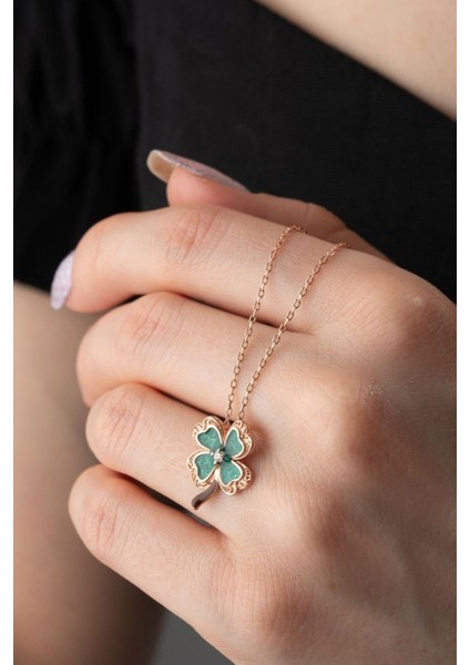 925 Ayar Gümüş Yonca Kolye modelleri