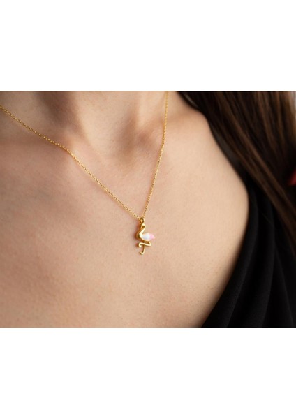 925 Ayar Gümüş Mineli Kuğu Kolye