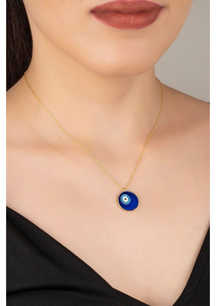 925 Ayar Gümüş Mineli Nazar Kolye