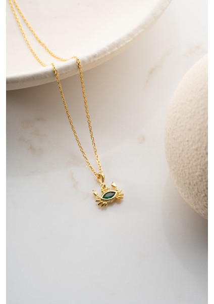 925 Ayar Gümüş Yengeç Model Kolye fırsatları