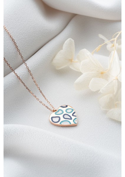 925 Ayar Gümüş Mavi Mineli Kalp Kolye fırsatları