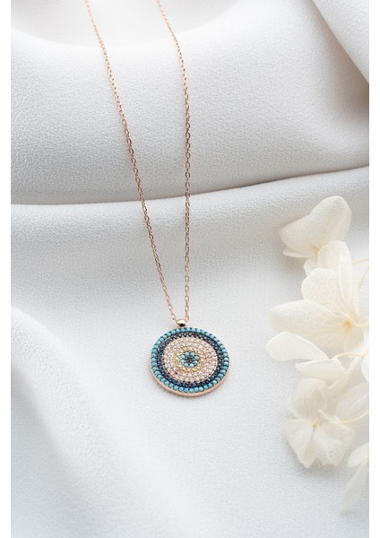 925 Ayar Gümüş Zirkon Taşlı Nazarlı Kolye modelleri