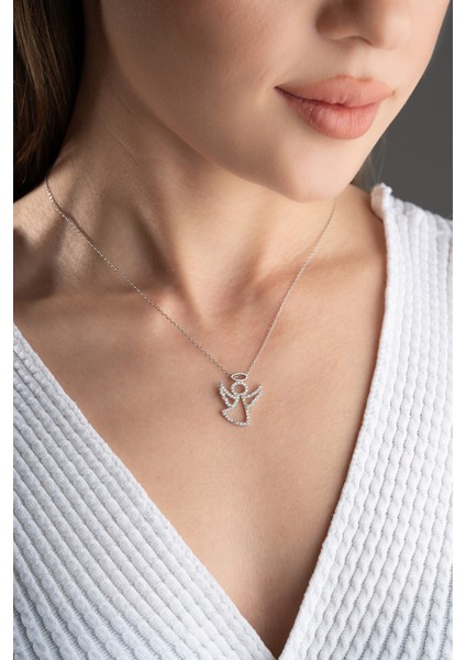 925 Ayar Gümüş Melek Kolye