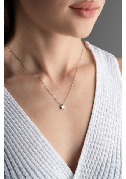 925 Ayar Gümüş Minik Yıldız Kolye
