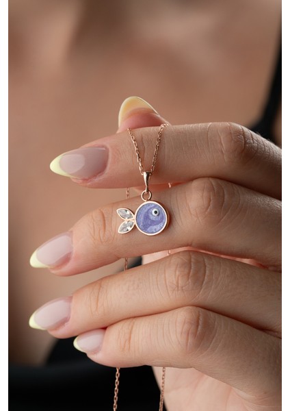 925 Ayar Gümüş Mor Mineli Balık Kolye fiyatları