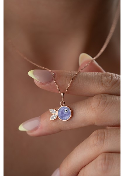 925 Ayar Gümüş Mor Mineli Balık Kolye modelleri