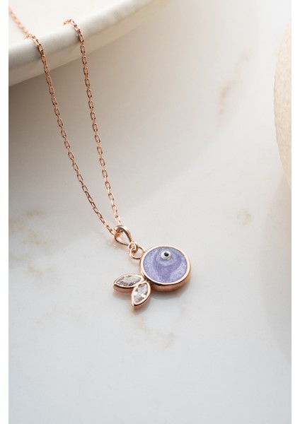 925 Ayar Gümüş Mor Mineli Balık Kolye indirimleri