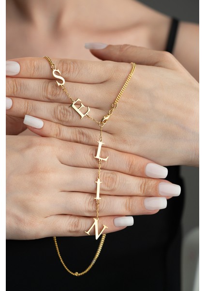 925 Ayar Gümüş Kişiye Özel Sallantılı Isim Kolye