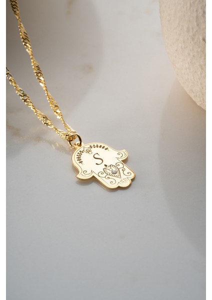 925 Ayar Gümüş Kişiye Özel Fatma Eli Harf Kolye indirimleri