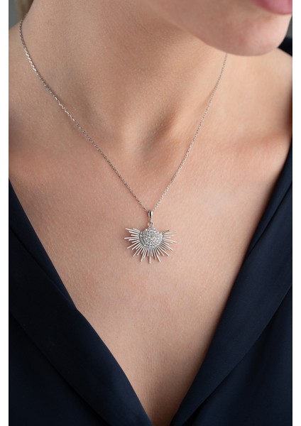 925 Ayar Gümüş Güneş Kolye