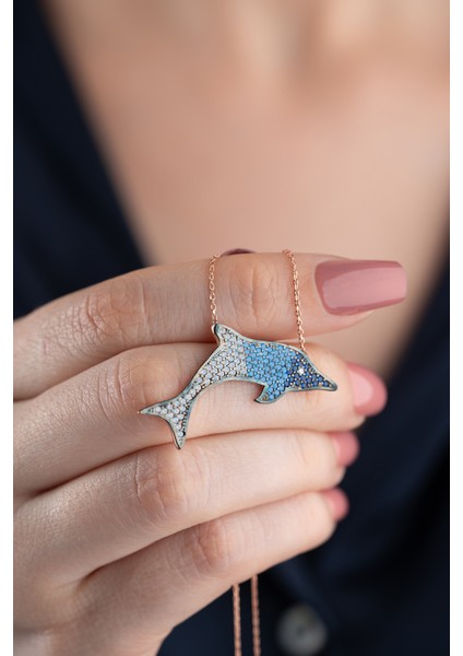 925 Ayar Gümüş Yunus Balığı Kolye