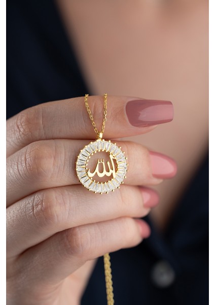 925 Ayar Gümüş Allah Kolye