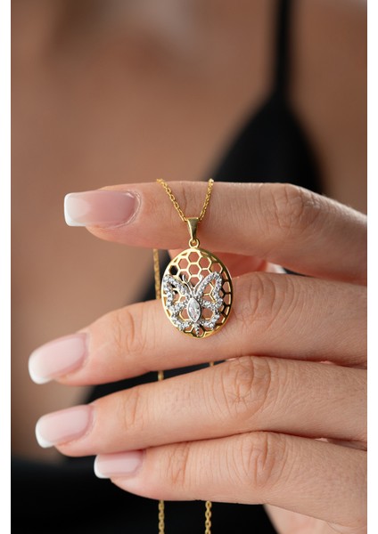 925 Ayar Gümüş Petekteki Kelebek Kolye fiyatları