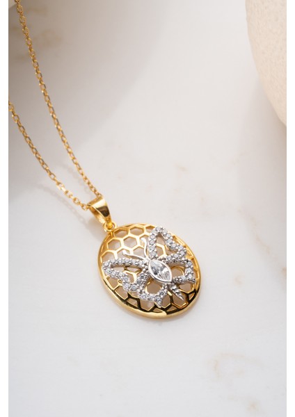 925 Ayar Gümüş Petekteki Kelebek Kolye indirimleri