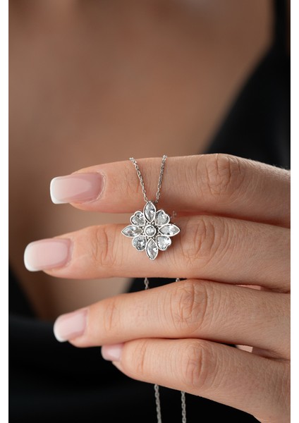 925 Ayar Gümüş Manolya Çiçeği Kolye modelleri