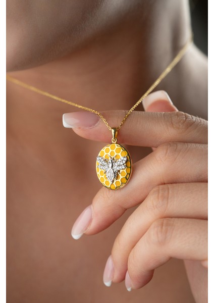 925 Ayar Gümüş Arı Petek Kolye fiyatları