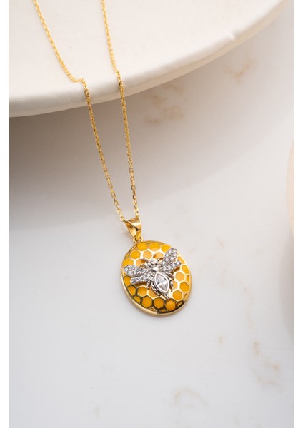 925 Ayar Gümüş Arı Petek Kolye fırsatları