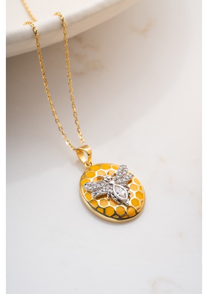 925 Ayar Gümüş Arı Petek Kolye indirimleri