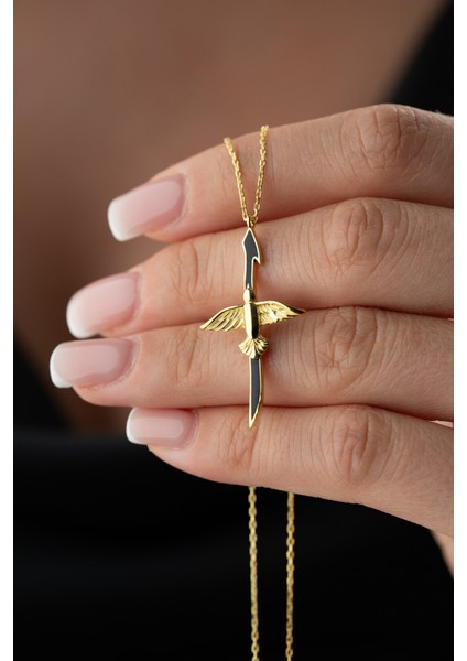 925 Ayar Gümüş Mineli Elifvav Kolye modelleri