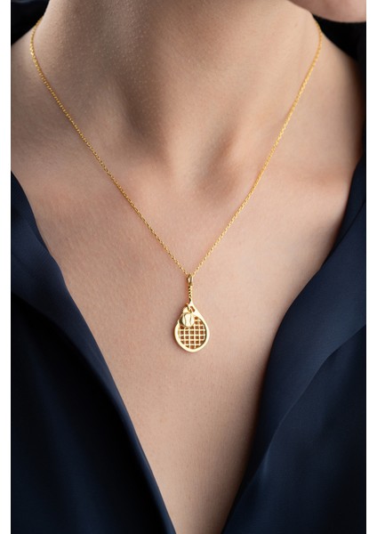 925 Ayar Gümüş Tenis Raketi Kolye