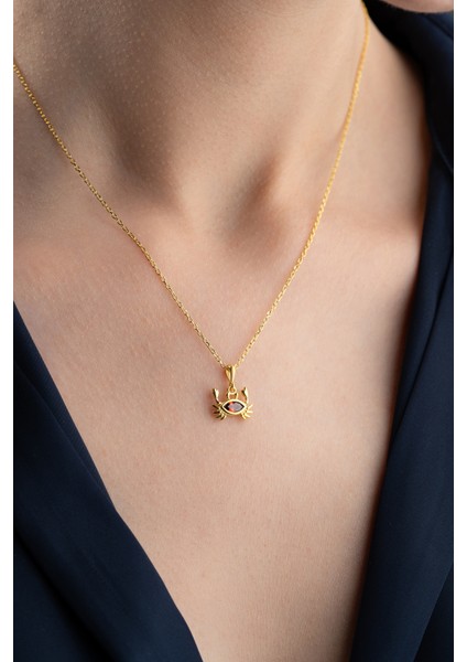 925 Ayar Gümüş Yengeç Model Kolye