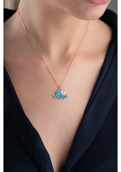 925 Ayar Gümüş Fil Kolye