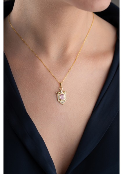 925 Ayar Gümüş Baget Taşlı Kolye fiyatları