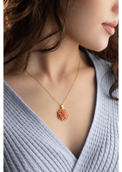 925 Ayar Gümüş Kişiye Özel Isimli Açılan Gül Kolye fiyatları