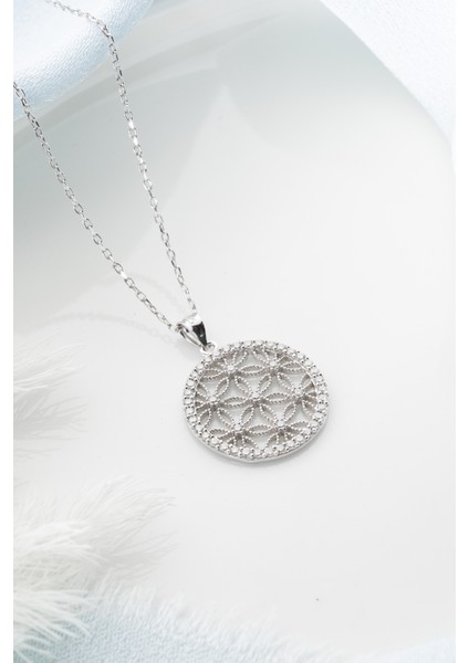 925 Ayar Gümüş Yaşam Çiçeği Kolye modelleri