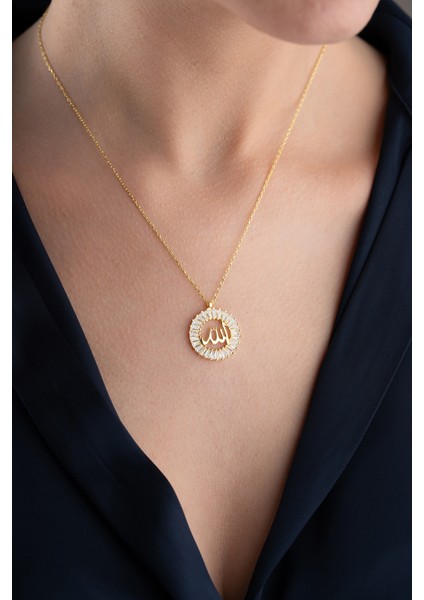 925 Ayar Gümüş Allah Kolye modelleri