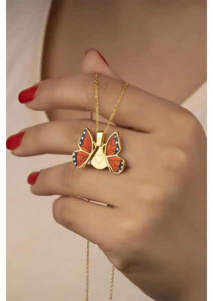 925 Ayar Gümüş Açılabilen Kelebek Kolye fiyatları