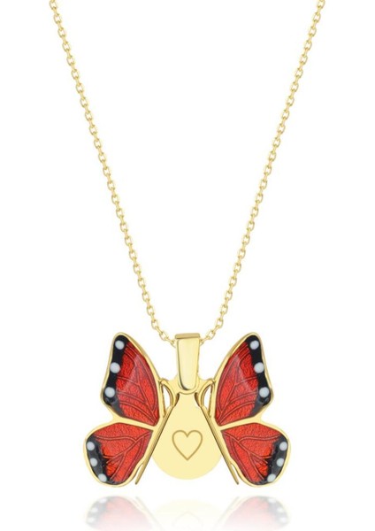 925 Ayar Gümüş Açılabilen Kelebek Kolye fırsatları