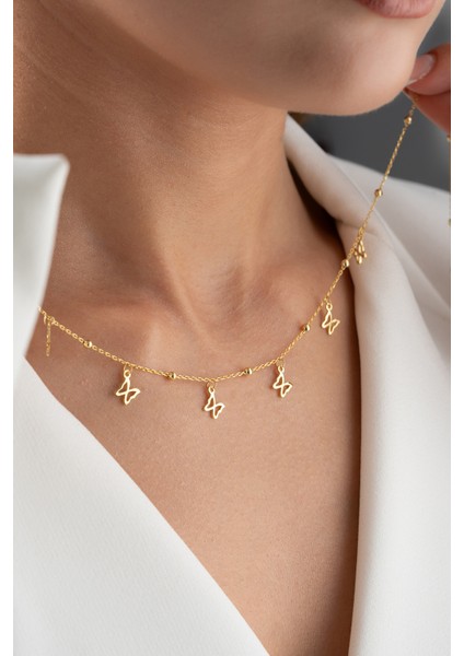 925 Ayar Gümüş Kelebekli Şans Kolye