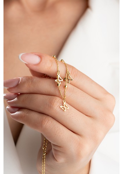 925 Ayar Gümüş Kelebekli Şans Kolye indirimleri